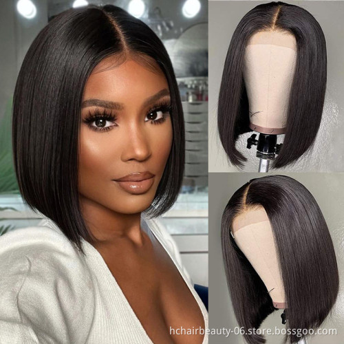 Factory Directly Provided whole price Pixie Cut Human Hair 613 Lace Front Short Curly Bob Wig